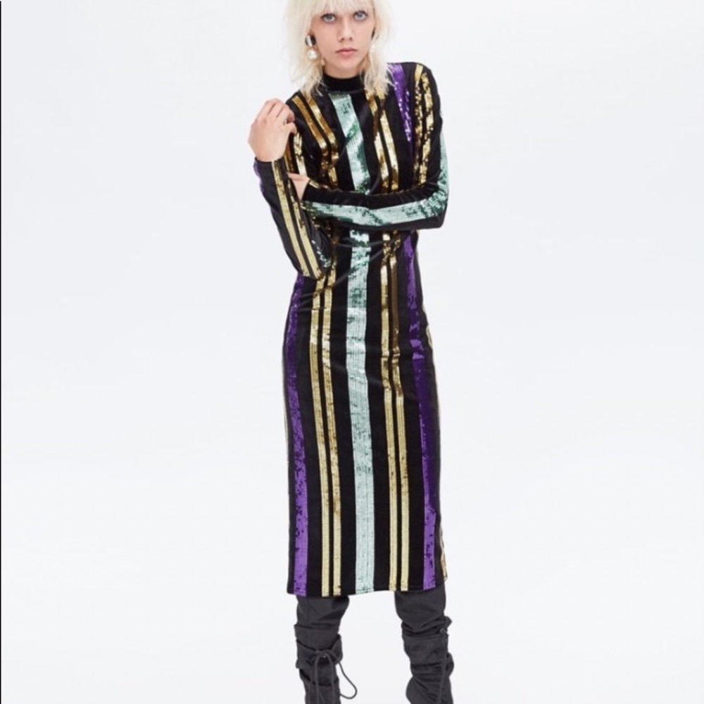 Zara straight Sequins bodycon dress